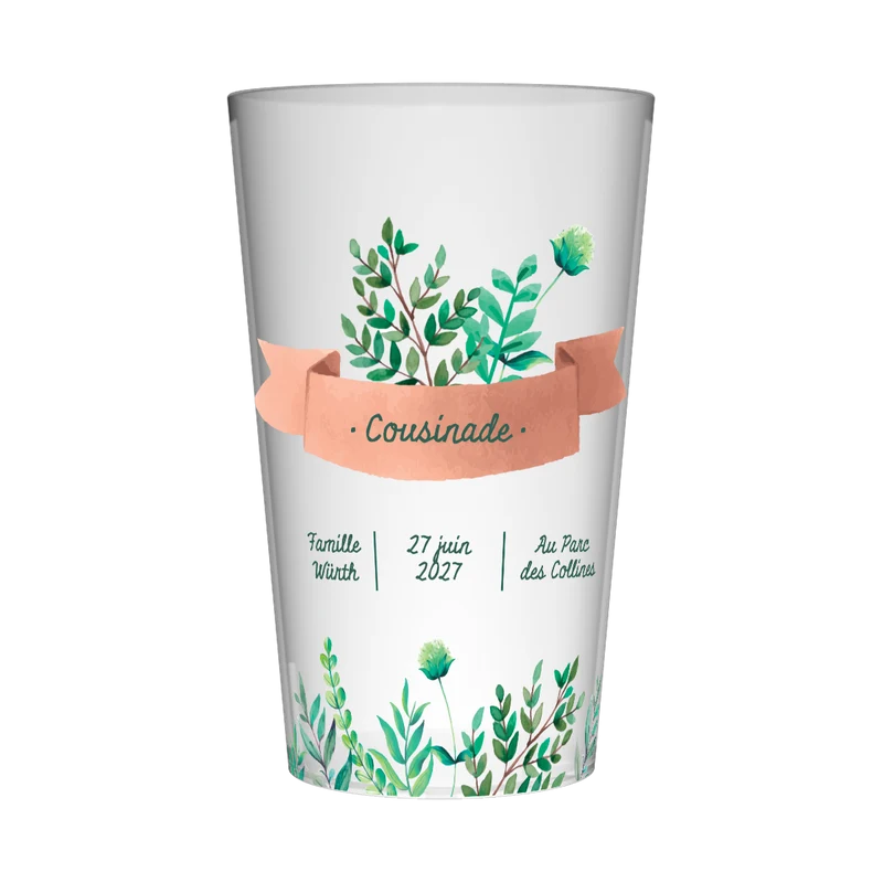 Gobelet personnalisé Cousinade Feuilles