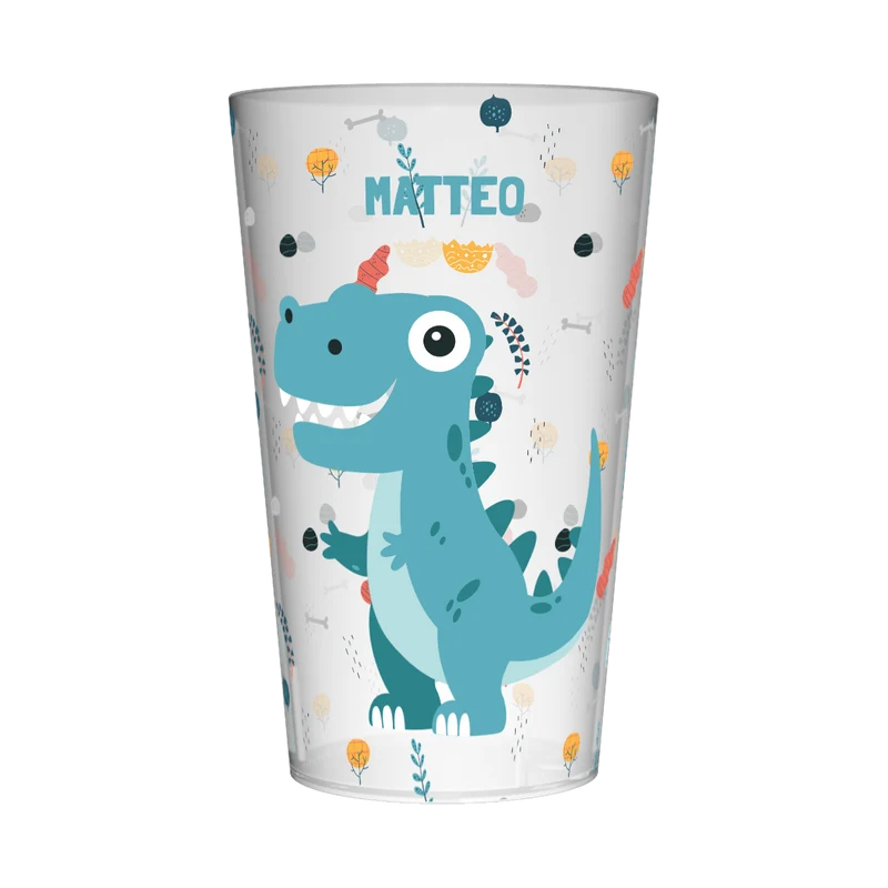 Gobelet personnalisé Enfant Dino Bleu