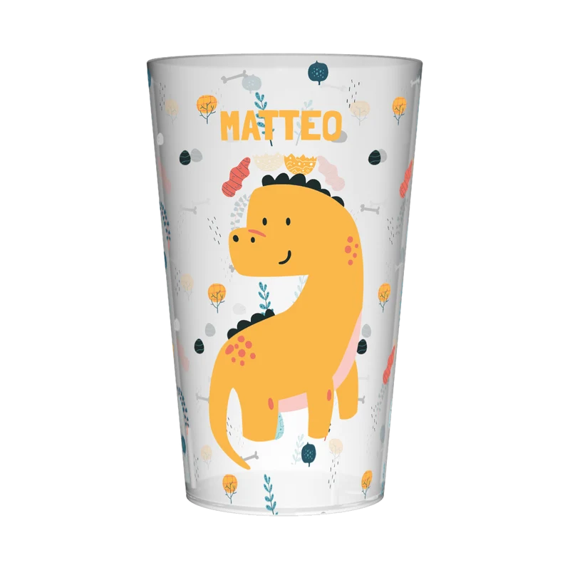 Gobelet personnalisé Enfant Dino Jaune