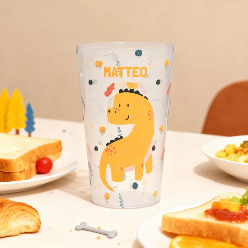 Gobelet personnalisé Enfant Dino Jaune