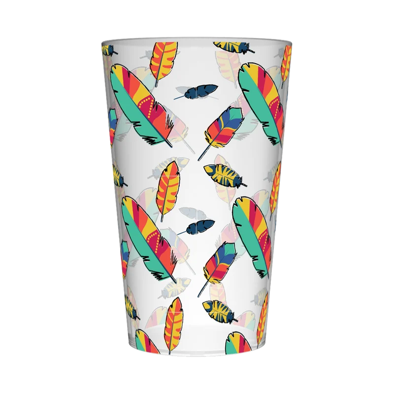 Gobelet personnalisé Déco Plumes Multicolores