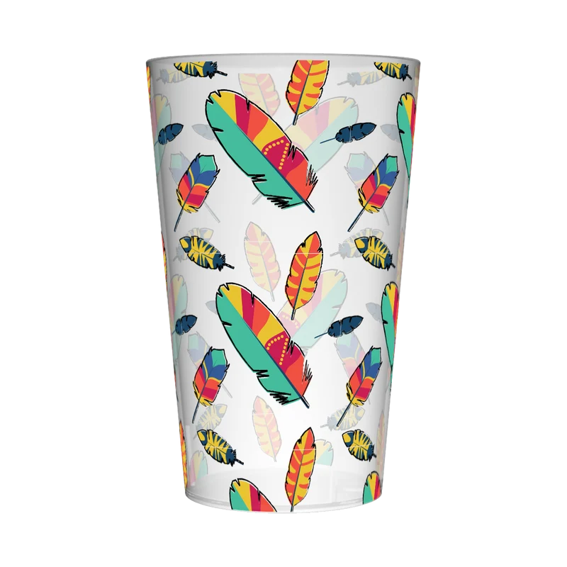 Gobelet personnalisé Déco Plumes Multicolores
