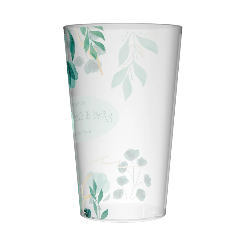 Gobelet personnalisé Mariage Fleurs Vertes