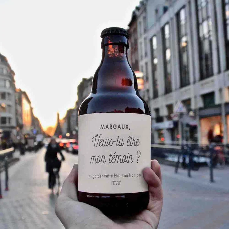 Bière veux-tu être mon témoin - demande témoin femme personnalisée