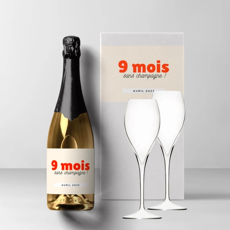 Coffret cadeau champagne créer mon étiquette à 100%