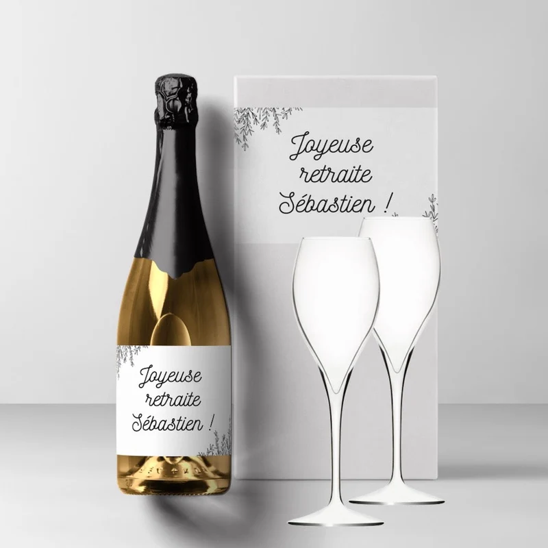 Coffret champagne pour cadeau départ retraite