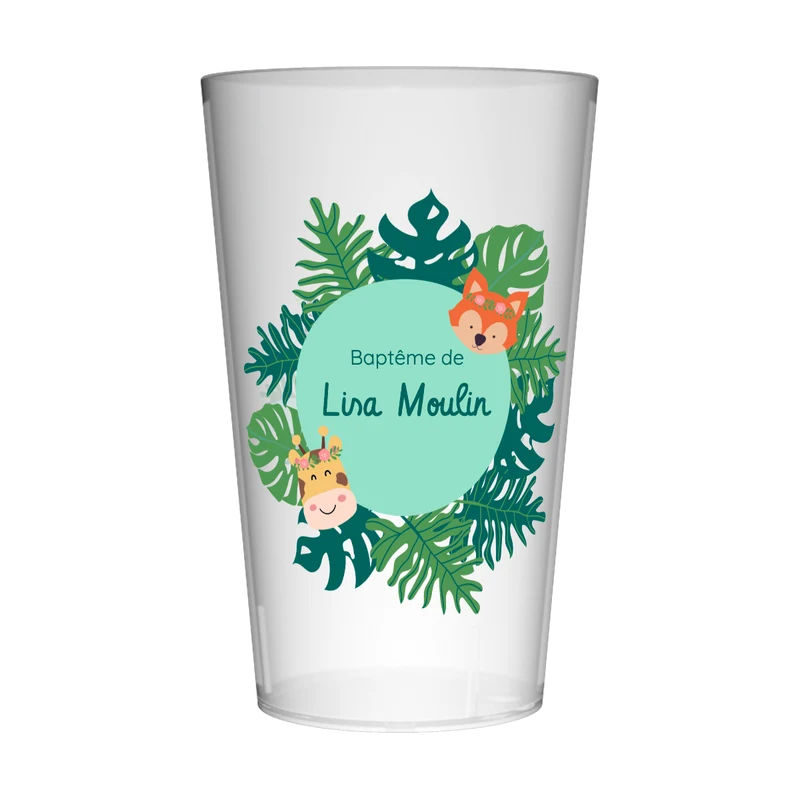Gobelet personnalisé Baptême Tropical