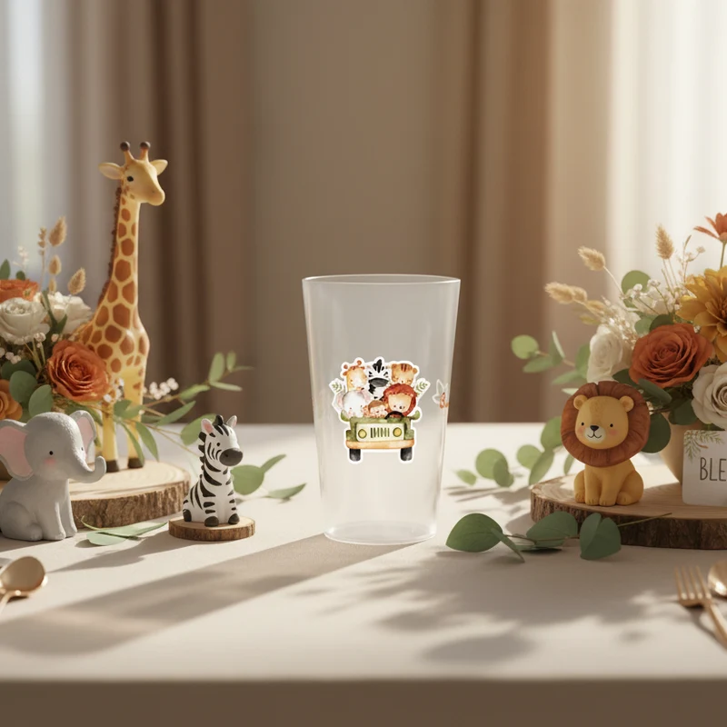 Gobelet personnalisé Baptême Animaux Mignons