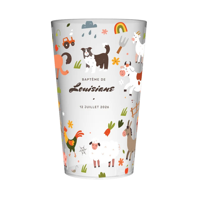 Gobelet personnalisé Baptême Animaux