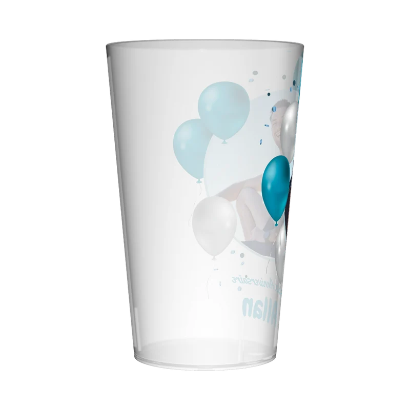 Gobelet personnalisé Anniversaire Photo & Ballons Bleus