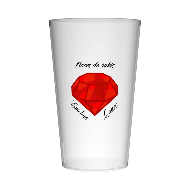 Gobelet personnalisé Noces rubis