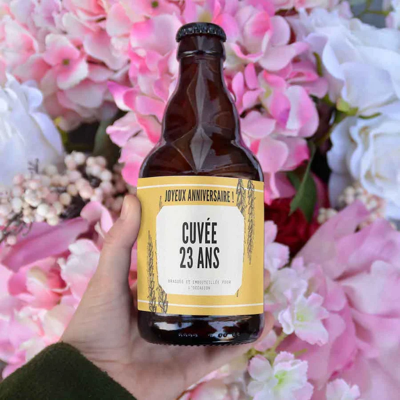 Coffret de bières personnalisées : Cuvée bière d'anniversaire avec année personnalisée