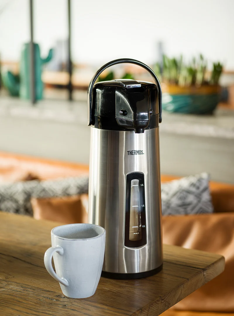Thermos Thermos - Verseuse a pompe - a fenêtre - en inox - 2,2 L