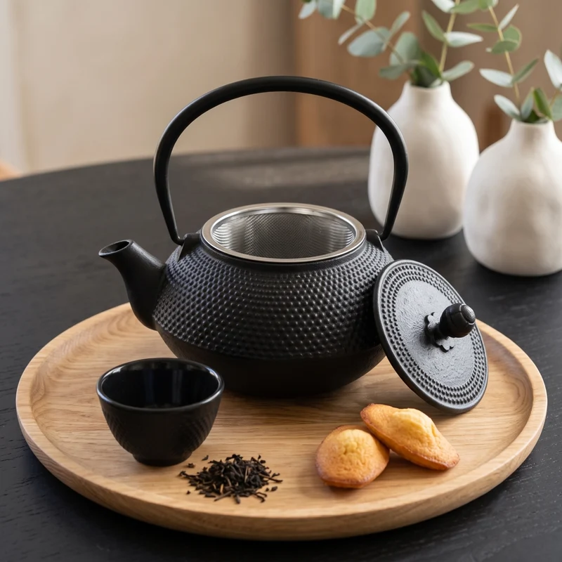 Théière Cookinglife Arare avec filtre inox - Fonte noire - 800 ml