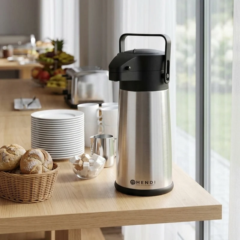 Thermos à pompe Hendi - Pompe à eau - en acier inoxydable - 2,2 L