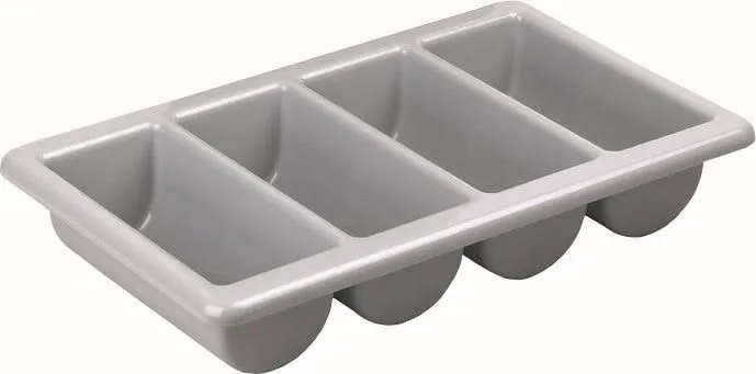 Plateau à couverts Hendi - 4 compartiments - Gris - GN 1/1 - en plastique