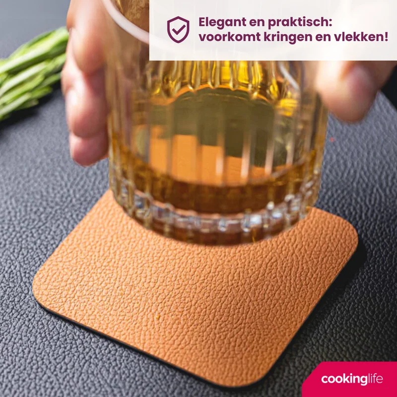 Ensemble de sets de table Cookinglife - en cuir vegan - 46 x 33 cm - 12 pièces