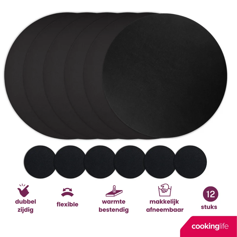 Ensemble de sets de table Cookinglife - Rond - Ø38 cm - 12 pièces
