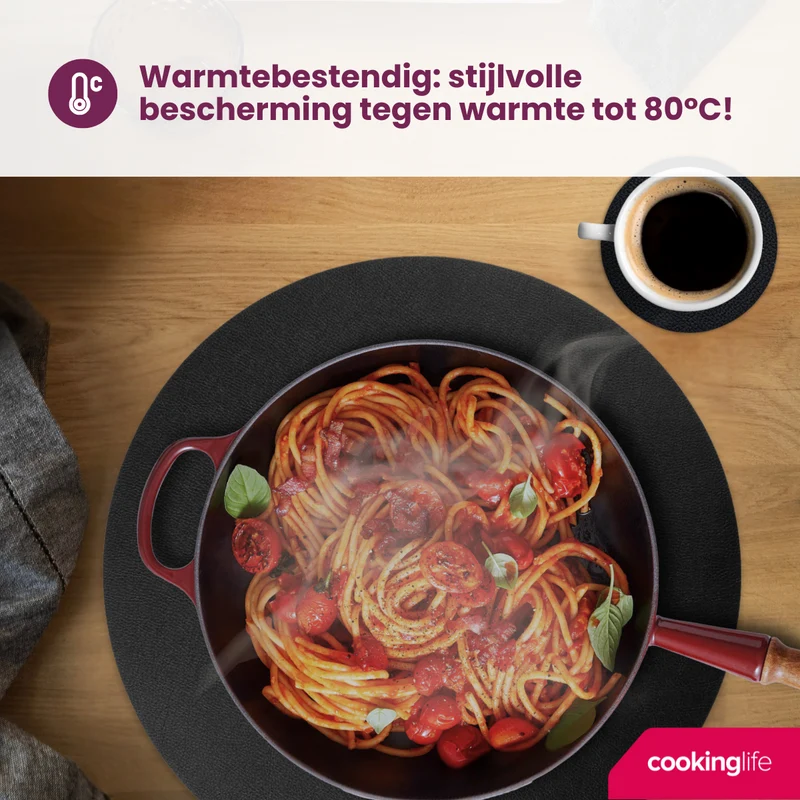 Ensemble de sets de table Cookinglife - Rond - Ø38 cm - 12 pièces