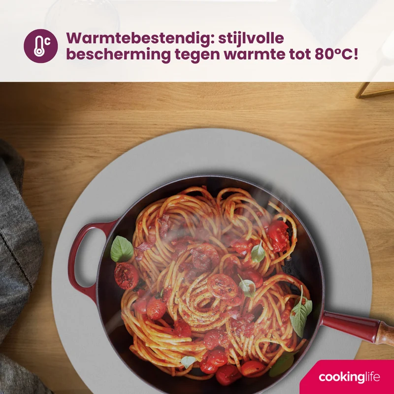 Set de sets de table Cookinglife - Double face - Placemats - Ø 38 cm - 6 pièces