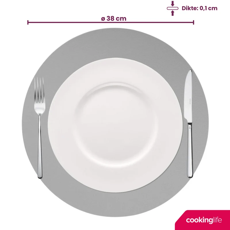 Set de sets de table Cookinglife - Double face - Placemats - Ø 38 cm - 6 pièces