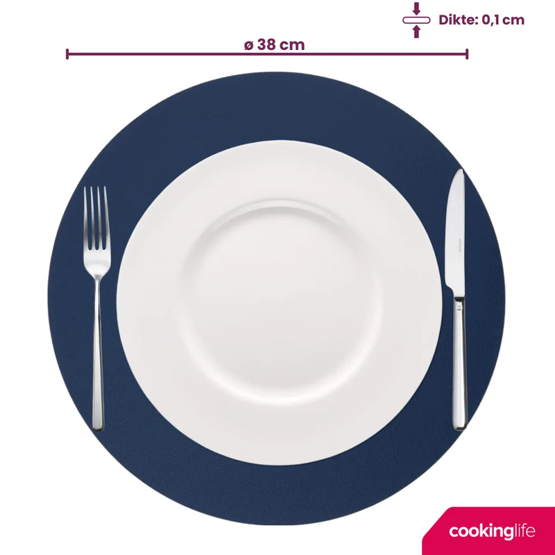 Set de sets de table Cookinglife - Double face - Placemats - Ø 38 cm - 6 pièces