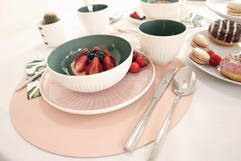 Set de sets de table Cookinglife - Double face - Aspect cuir - 38 cm - 6 pièces