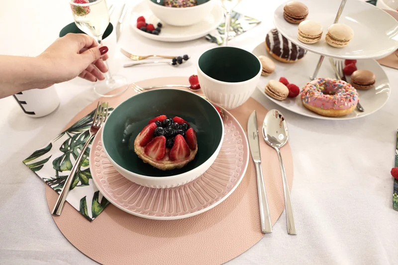 Set de sets de table Cookinglife - Double face - Aspect cuir - 38 cm - 6 pièces