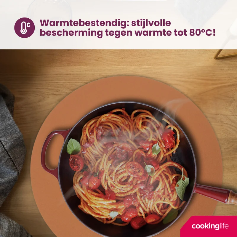Set de sets de table Cookinglife - Double face - Ø 38 cm - 6 pièces