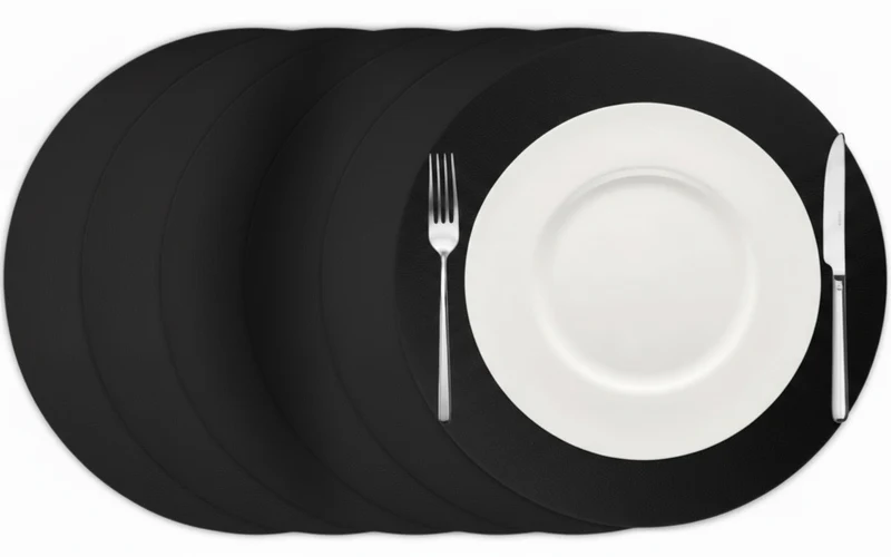 Set de sets de table Cookinglife - en cuir vegan - Placemats - Ø38 cm - 6 pièces