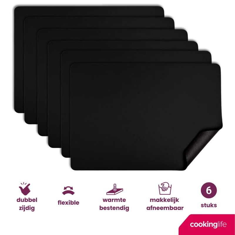 Set de table Cookinglife - Sous-assiettes - Placemats - 46 x 33 cm - 6 pièces