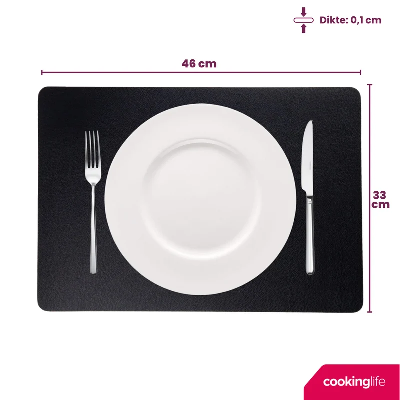 Set de table Cookinglife - Sous-assiettes - Placemats - 46 x 33 cm - 6 pièces
