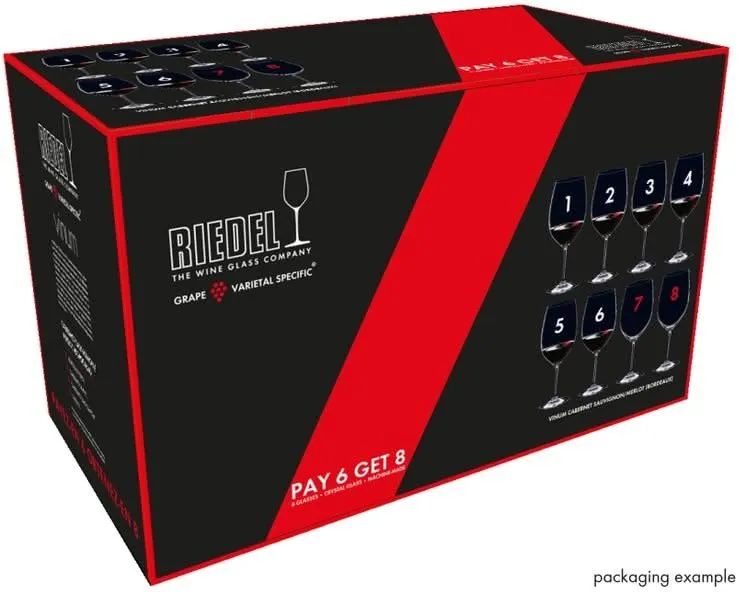 Ensemble de verres a vin Riedel - Verres a vin rouge - Vinum - 650 ml - 8 pièces