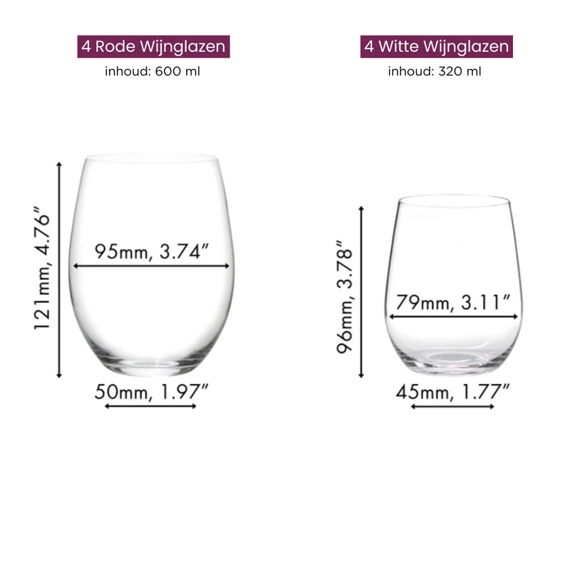 Ensemble de verres a vin Riedel - Verres a vin rouge/blanc - 620 ml - 8 pieces