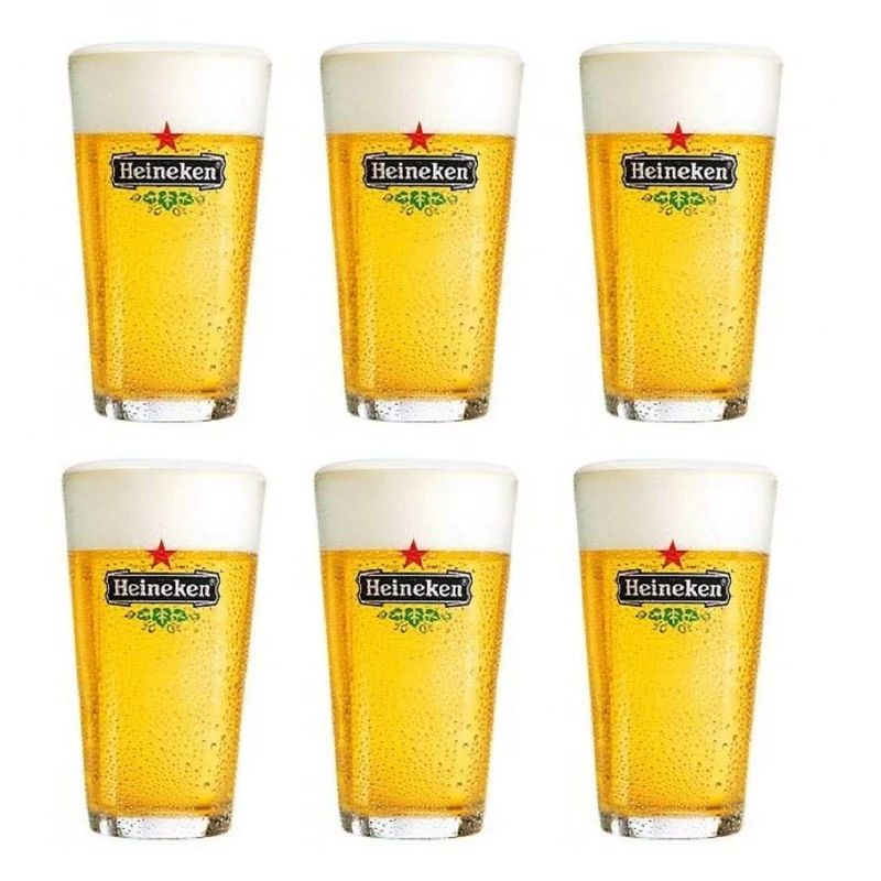 Ensemble de verres à bière Heineken - Forme vase - Vase - 250 ml - 6 pièces