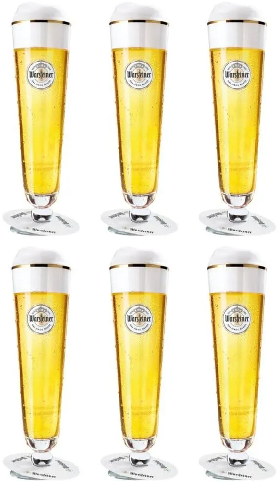 Ensemble de verres a bière Warsteiner - Verres a bière a pied - 20 cl - 6 pièces