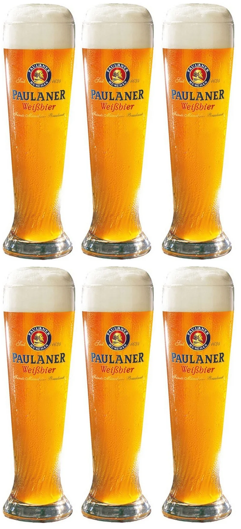 Ensemble de verres a bière Paulaner - Verres a bière - Weizen - 30 cl - 6 pièces