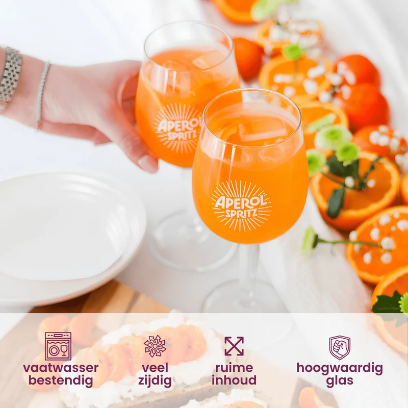 Aperol Verres Spritz 450ml - Set 6 - Design Moderne verre - Solide - Pour Spritz