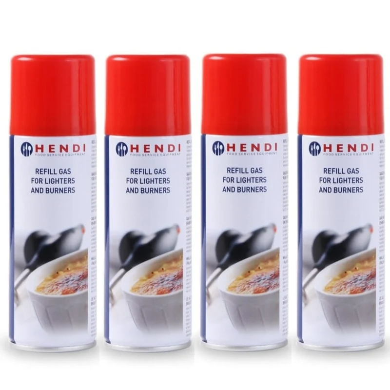 Set de recharges de gaz Hendi - Recharge butane - Hendi Gaz - 200 ml - 4 pièces