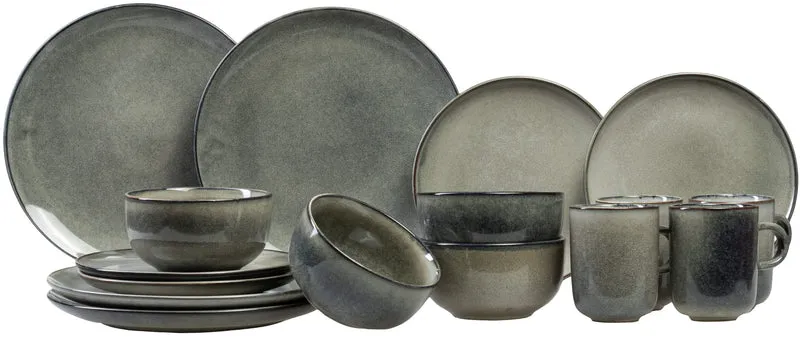 Set de vaisselle Salt & Pepper - 4 personnes - Meridian - 26 cm - 16 pièces