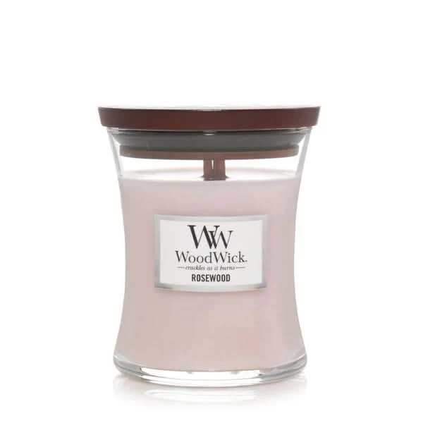 Bougie parfumée WoodWick - a mèche en bois - Rosewood - 11 cm / ø 10 cm - 90 h