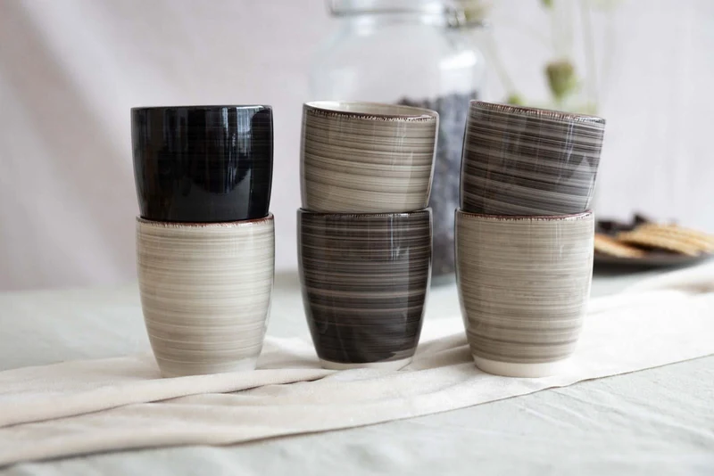 Tasses à café Cookinglife - Tasses Senseo - Delice Gris - 180 ml - 6 pièces