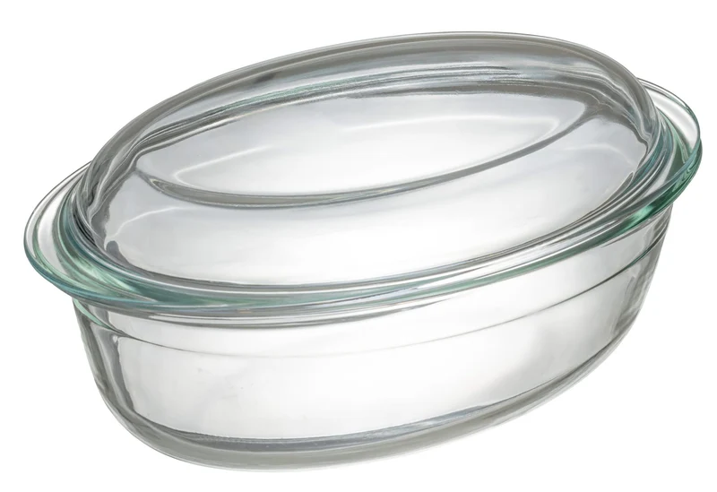 Ensemble de plat à rôtir Sareva - Ovale - en verre borosilicate - 4 L - 2 pièces