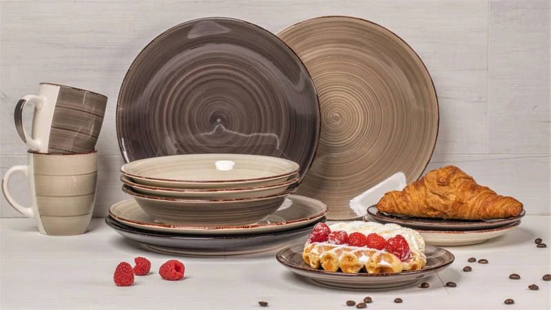 Ensemble de tasses Cookinglife - Tasses à café - Delice Gris - 350 ml - 6 pièces