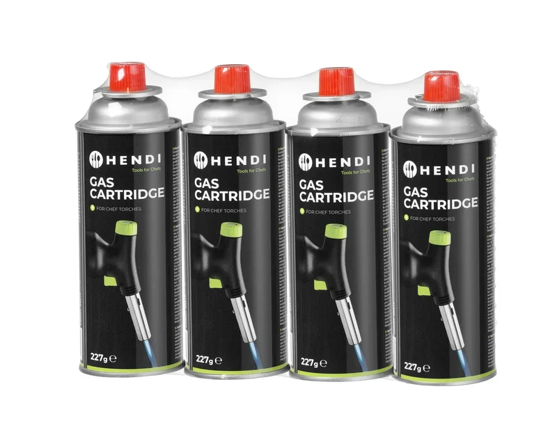 Set de recharges de gaz Hendi - Cartouche de gaz - Butane - 227 g - 4 pièces