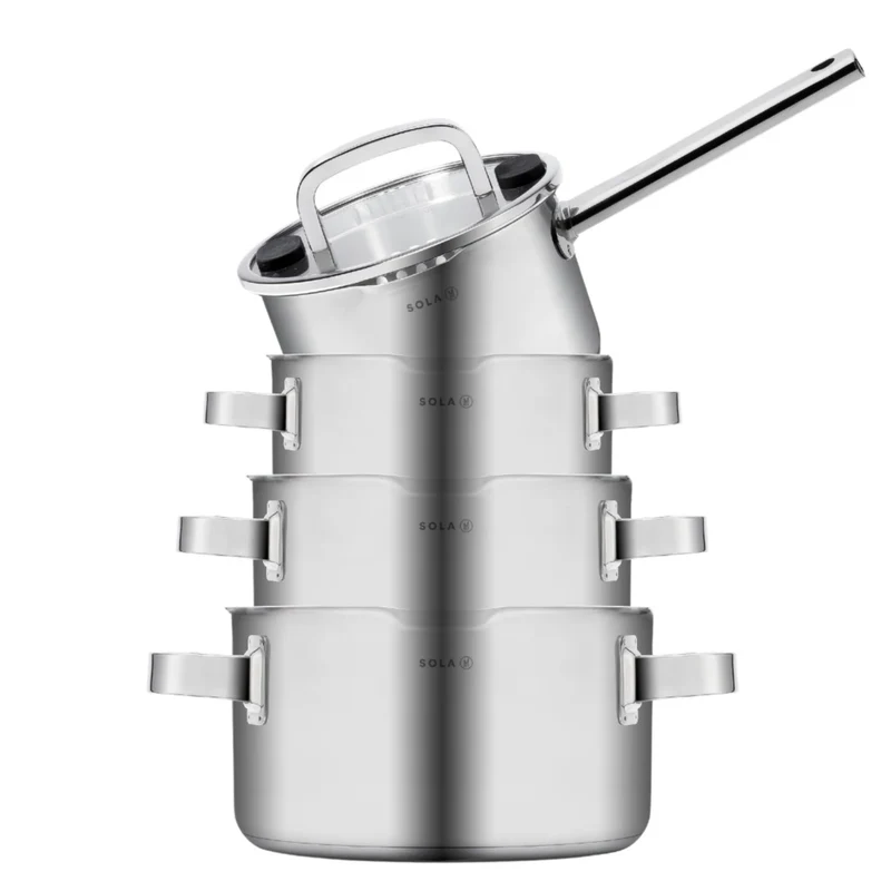 Ensemble de casseroles Sola - en inox - Juvia - Ø16/18/20 cm + Ø16 cm - 4 pièces