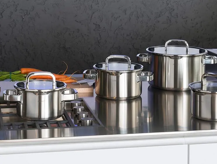 Ensemble de casseroles Sola - en inox - Juvia - Ø16/18/20 cm + Ø16 cm - 4 pièces