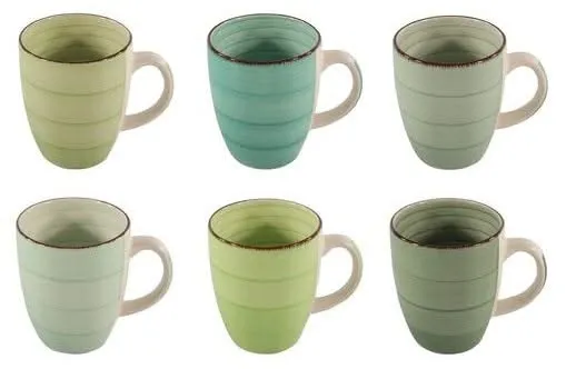 Set de mugs Cookinglife - Mugs a cafe - Delice Vert - 350 ml - 6 pièces