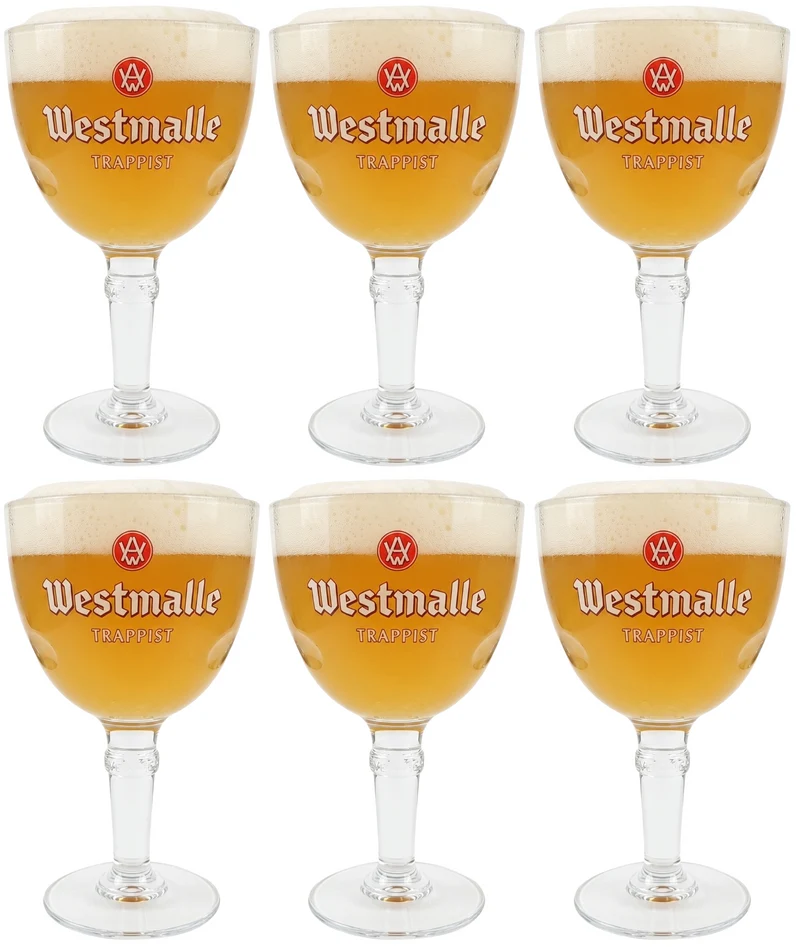 Set de verres a bière Westmalle - Verres Trappist - 330 ml - 6 pièces