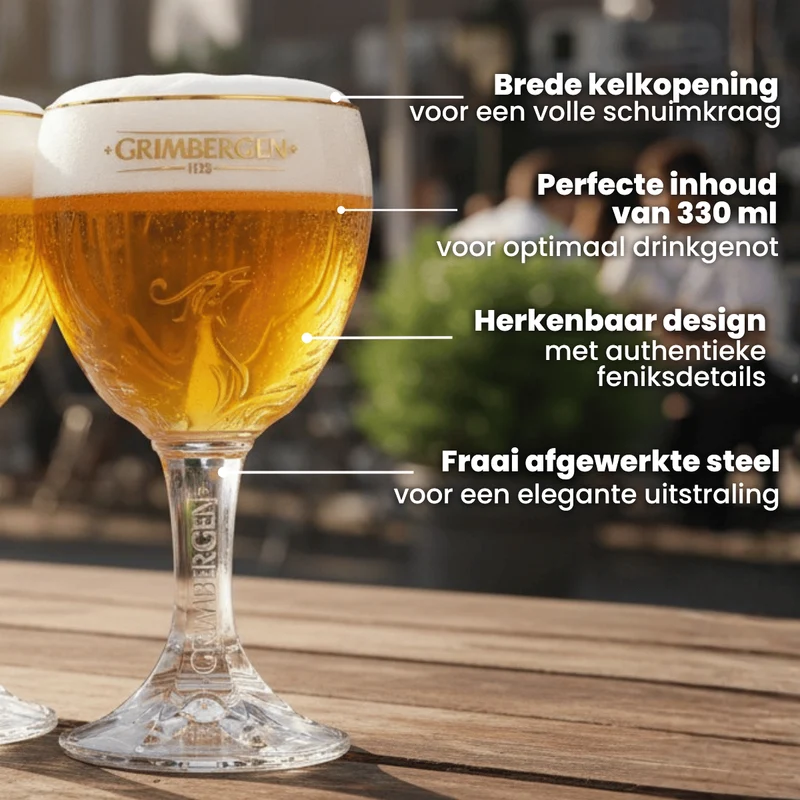 Set de verres à bière Grimbergen - Verres à bière sur pied - 33 cl - 2 pièces